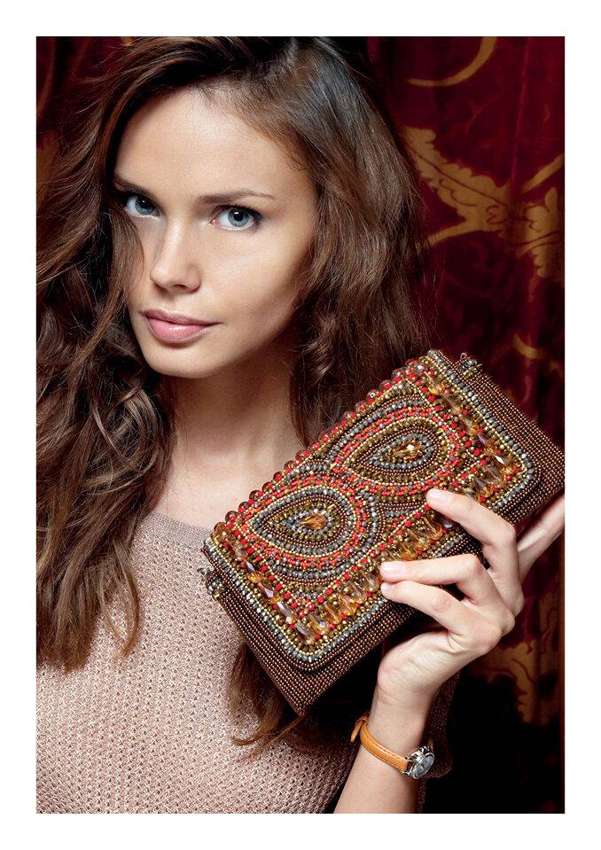 Ottaviani Clutch con strass e perline Online