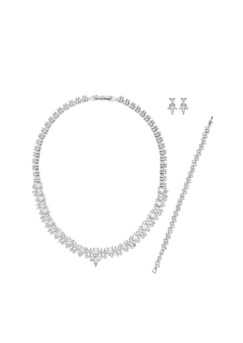 Ottaviani Collana rodiata con cubic zirconia Saldi Di Fabbrica