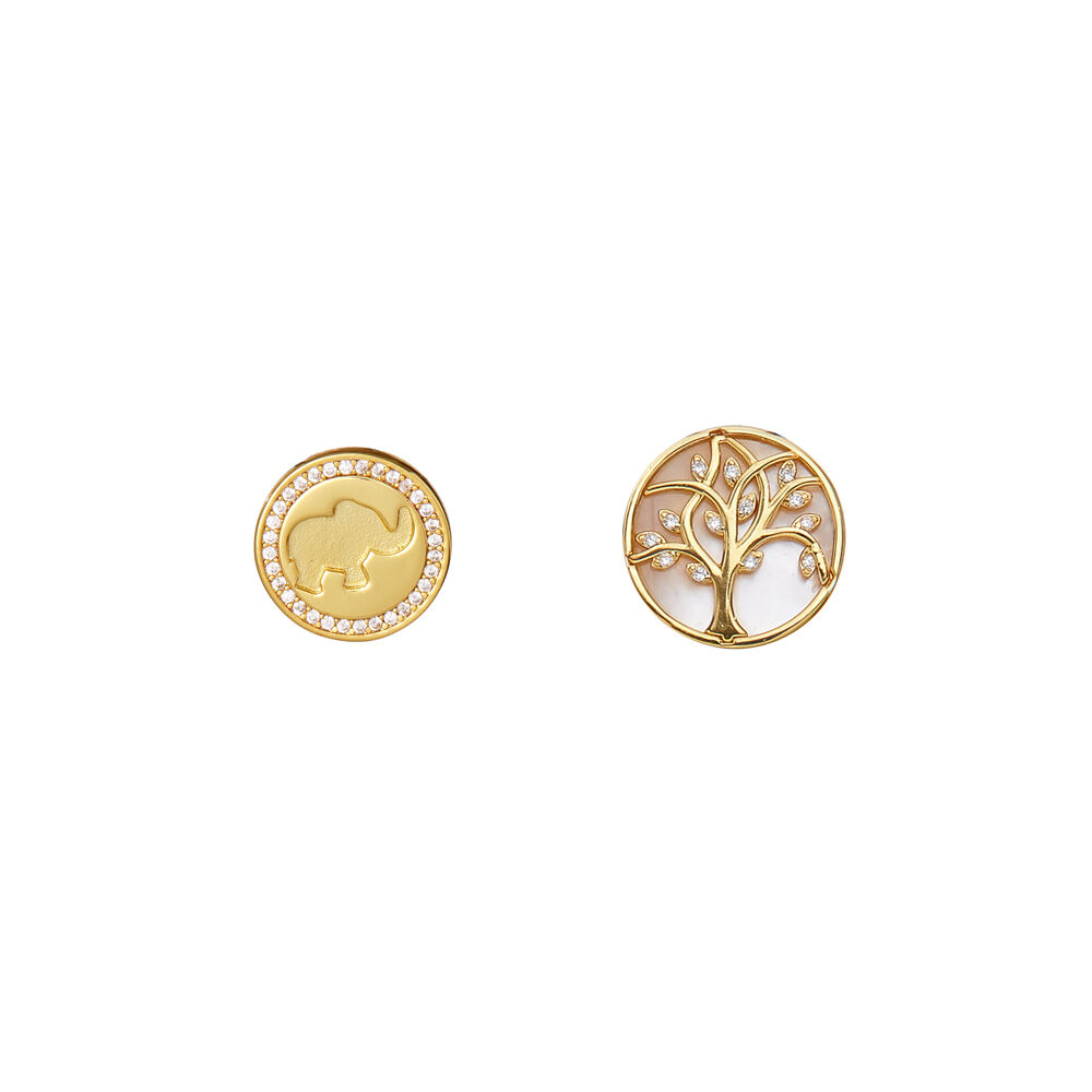 Ottaviani Orecchini dorati con cubic zirconia e m.perla