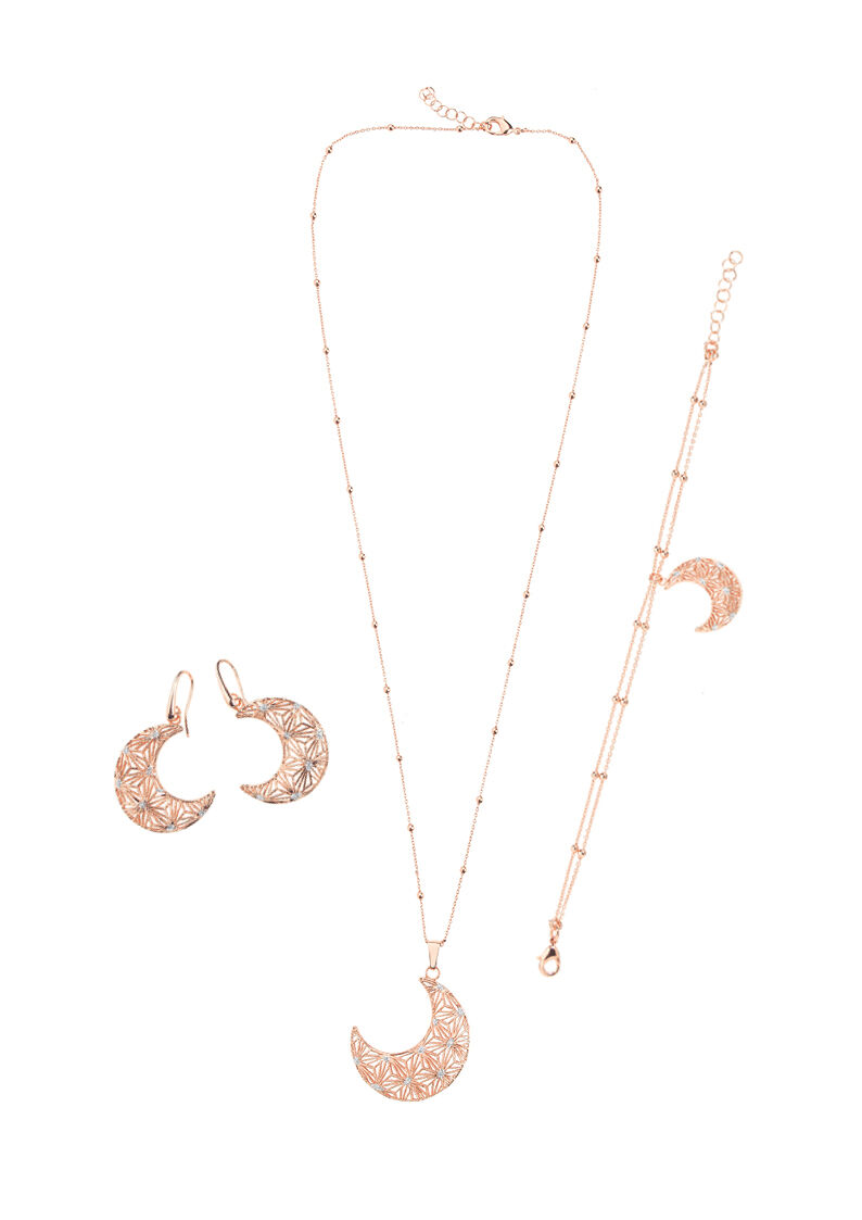 Ottaviani Collana in bronzo rod.c/glitter argento Offerta
