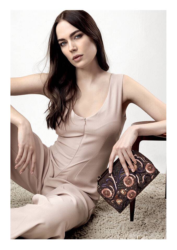 Ottaviani Clutch con ricami,cristalli,perline e strass Qualità