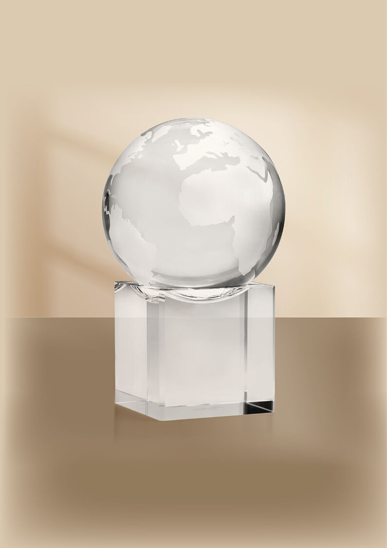 Ottaviani Scultura mappamondo in cristallo diam.15 cm Fino Al -60%
