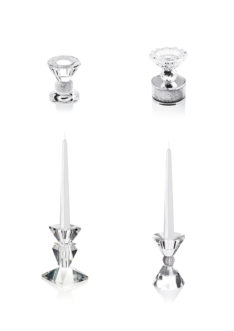 Ottaviani Candeliere in cristallo con strass-h.6.5cm Spedizione Gratuita