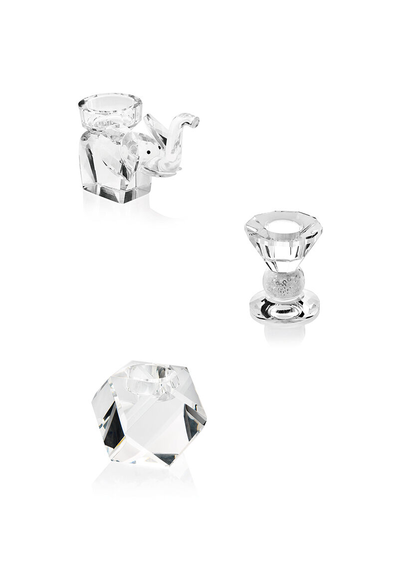 Ottaviani Candeliere in cristallo con strass-h.6.5cm Spedizione Gratuita