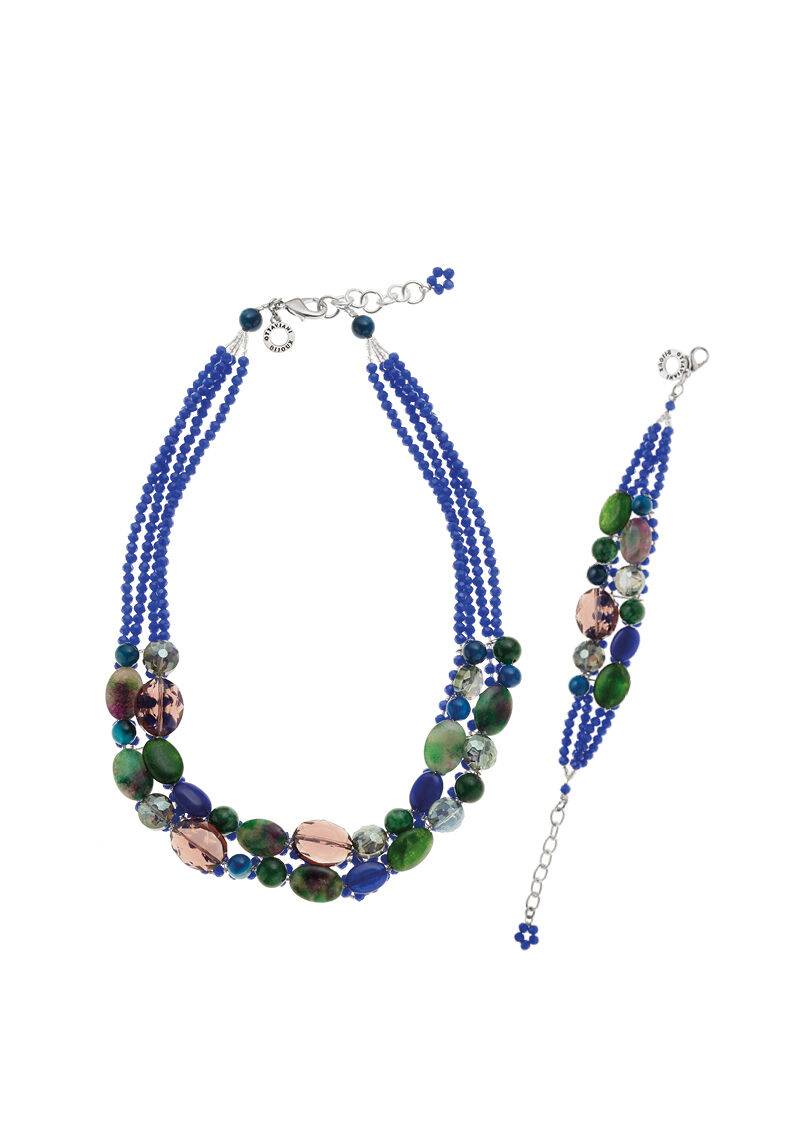 Ottaviani Collana con agata e cristalli Spedizione Gratuita