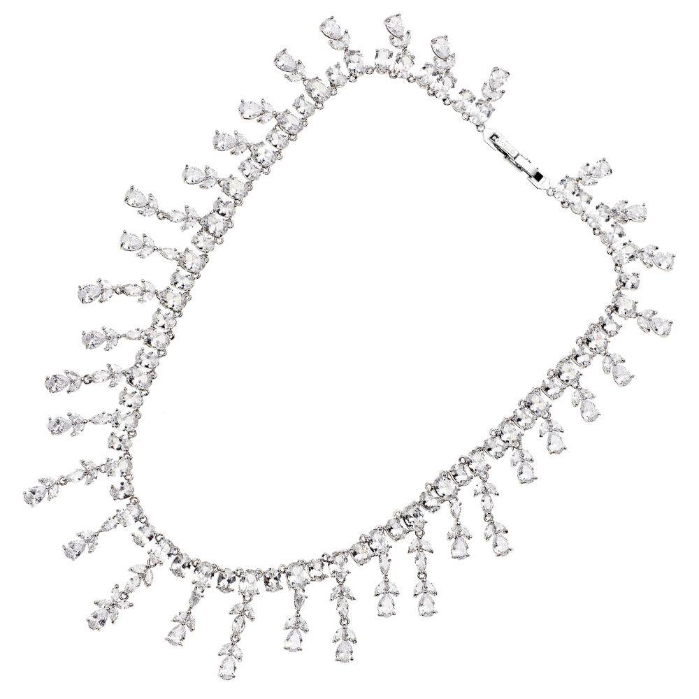 Ottaviani Collana rodiata con cubic zirconia