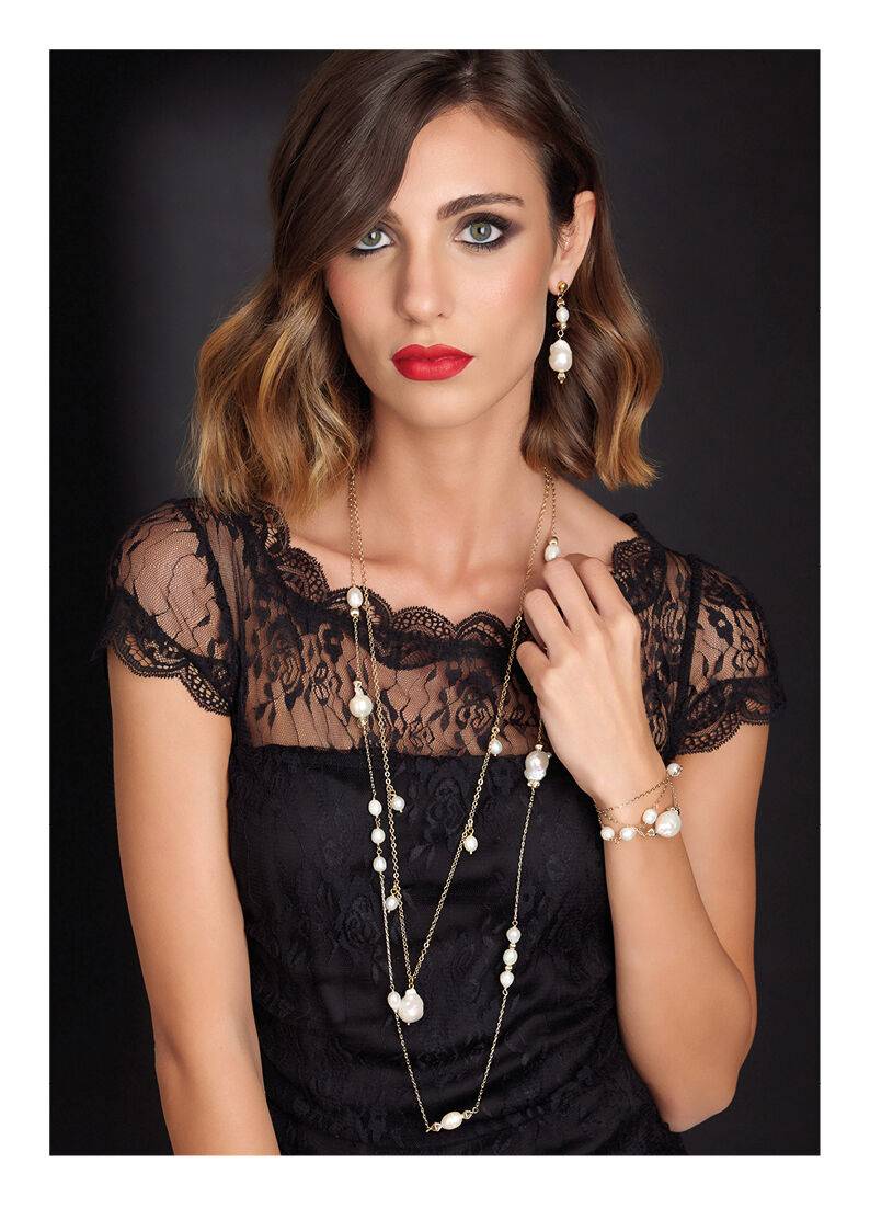 Ottaviani Collana dorata con perle Outlet