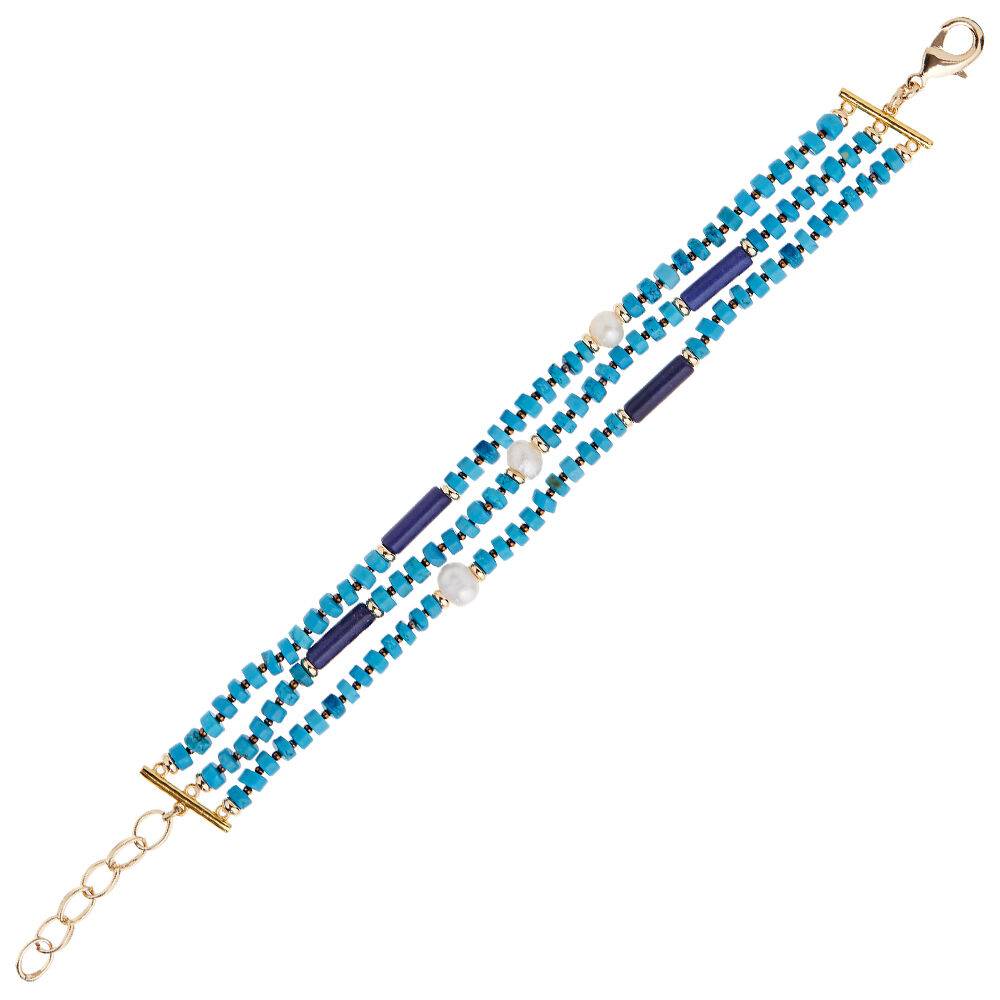 Ottaviani Bracciale dorato con perline e perle