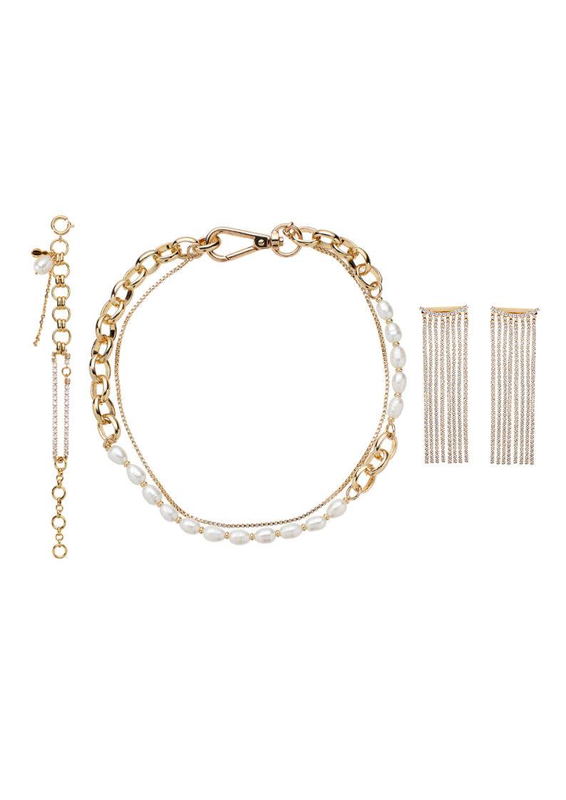 Ottaviani Bracciale dorato con perle Sottocosto