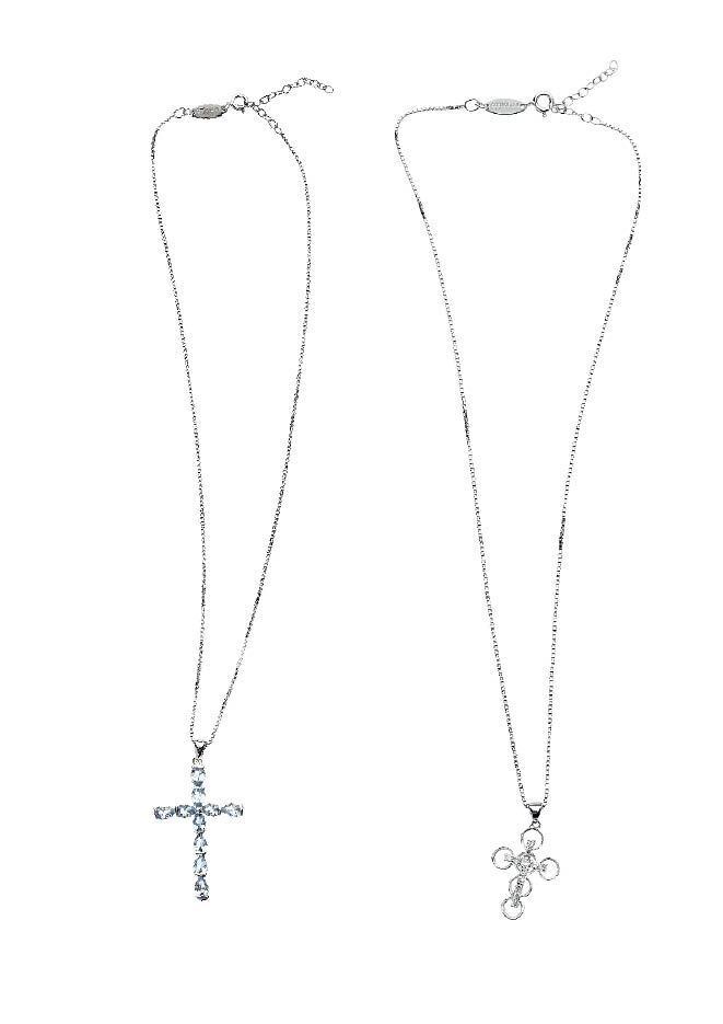 Ottaviani Collana arg. "croce acquamarina" Offerte