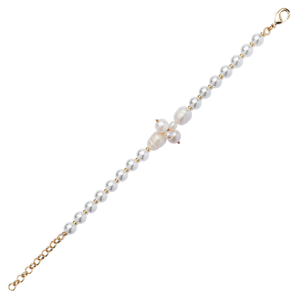 Ottaviani Bracciale con perle di fiume e perle di vetro