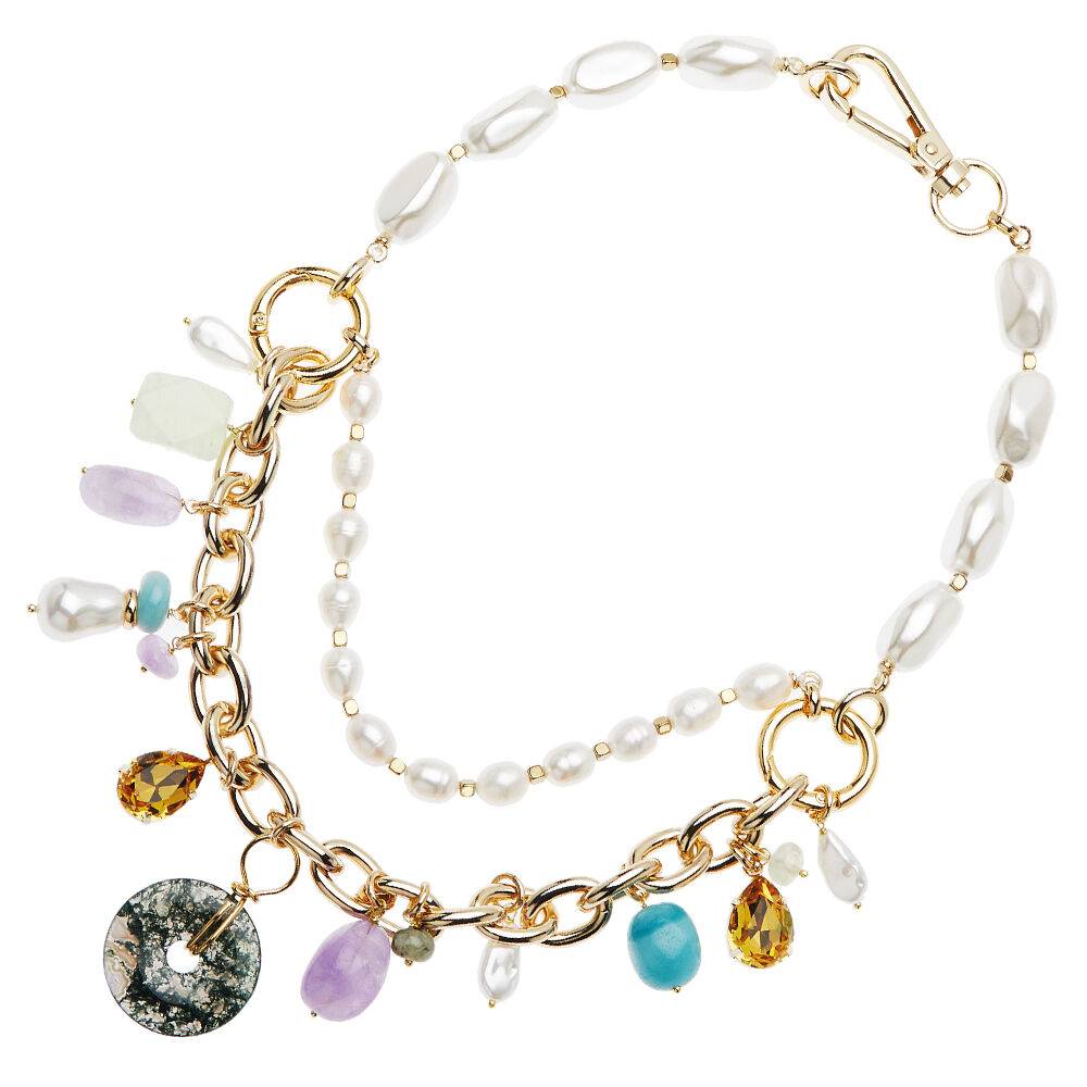 Ottaviani Collana con perle bijoux,quarzi,resine e crist Affare Del Giorno