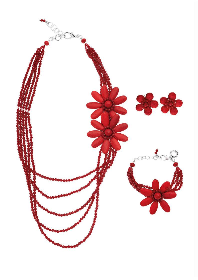 Ottaviani Bracciale con cristalli e howlite rosso Sottocosto
