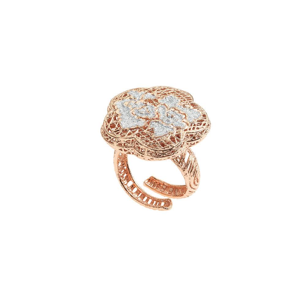 Ottaviani Anello in bronzo con glitter argento Novità