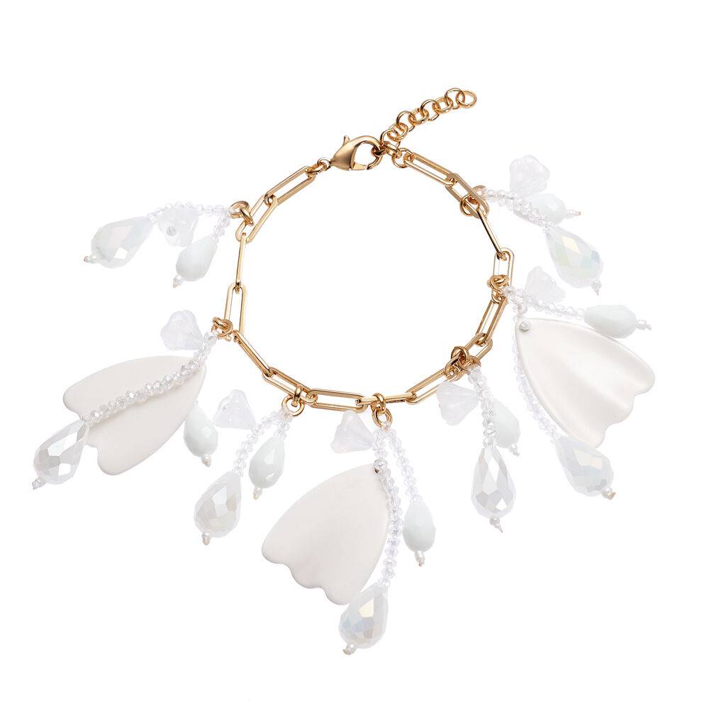 Ottaviani Bracciale dorato con perle di vetro,el.in resi