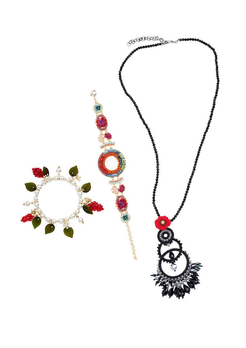Ottaviani Bracciale elastico con perle di vetro e perlin Vendita Calda
