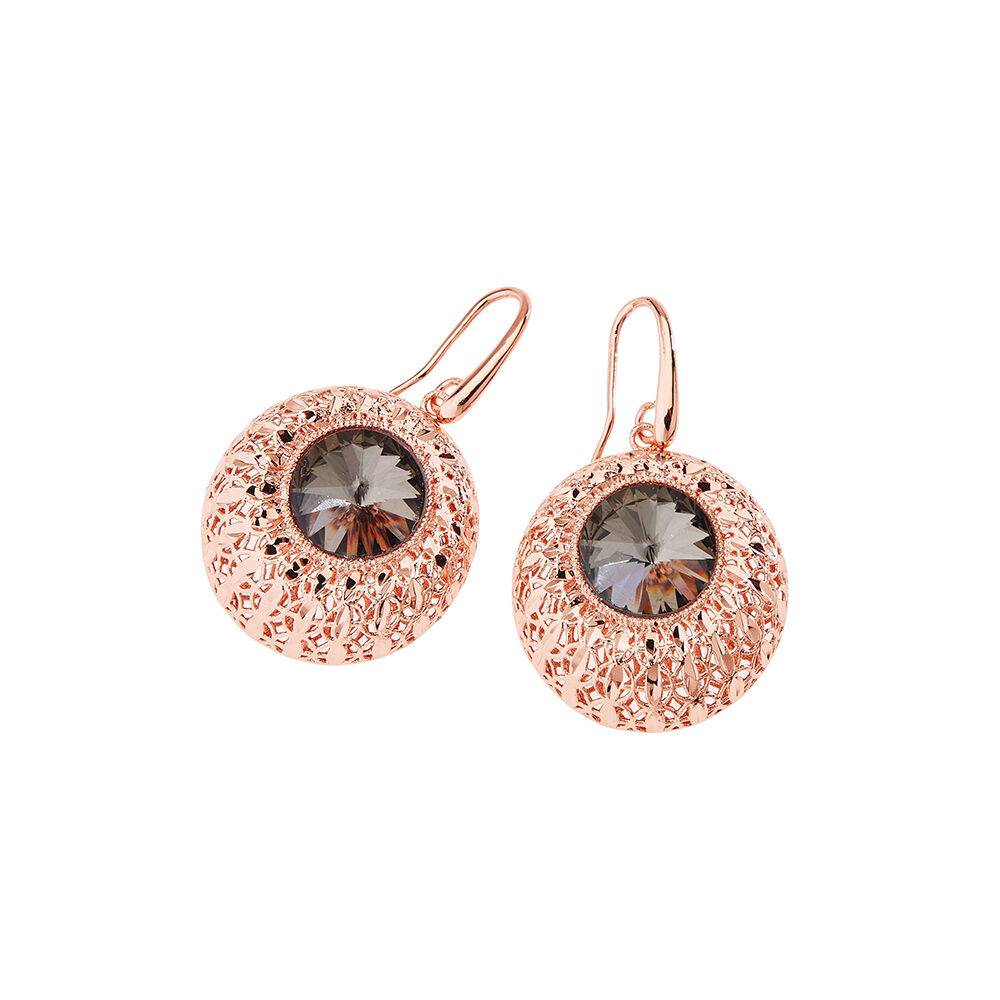 Ottaviani Orecchini bronzo oro rosa c/glitter arg.strass