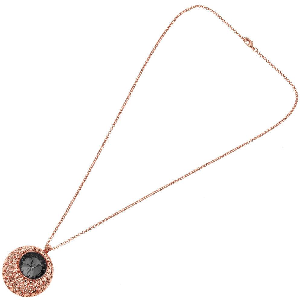 Ottaviani Collana bronzo oro rosa c/glitter arg.e strass