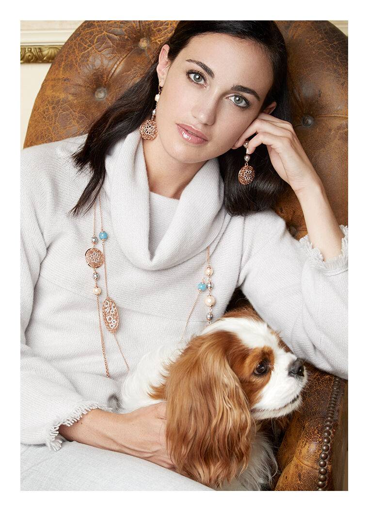 Ottaviani Orecchini in bronzo con perle bijoux Fino al 60% di sconto