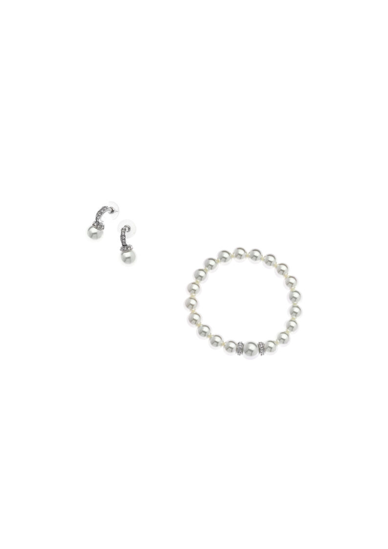 Ottaviani Orecchini con perle di vetro e strass In Linea