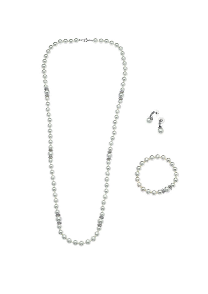 Ottaviani Orecchini con perle di vetro e strass In Linea