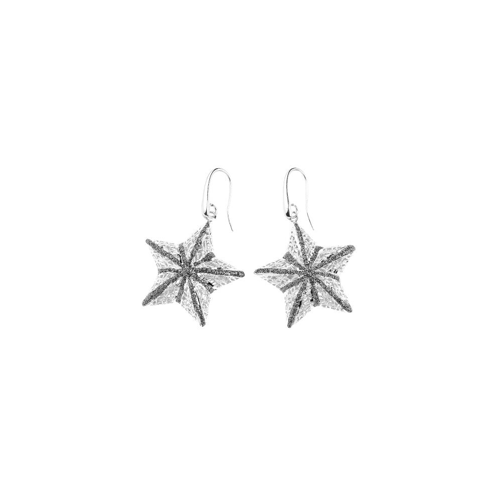 Ottaviani Orecchini in bronzo rod c/glitte black diamond