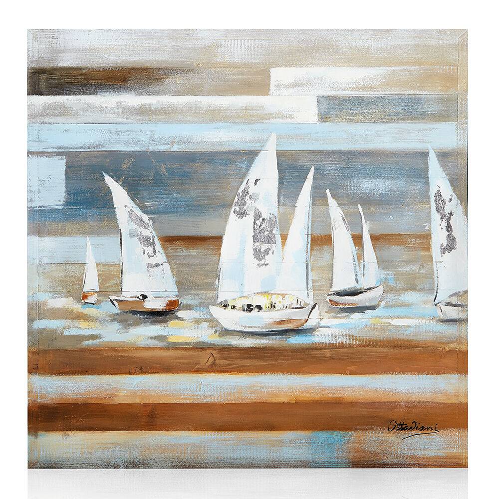 Ottaviani Quadro "navigare"in legno c/foglia oro-80x80cm Vendita Economica