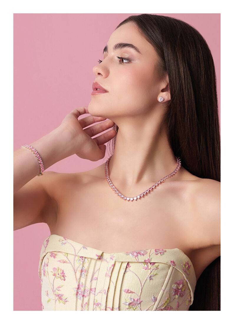 Ottaviani Collana placcata oro rosa con cubic zirconia Affare Del Giorno