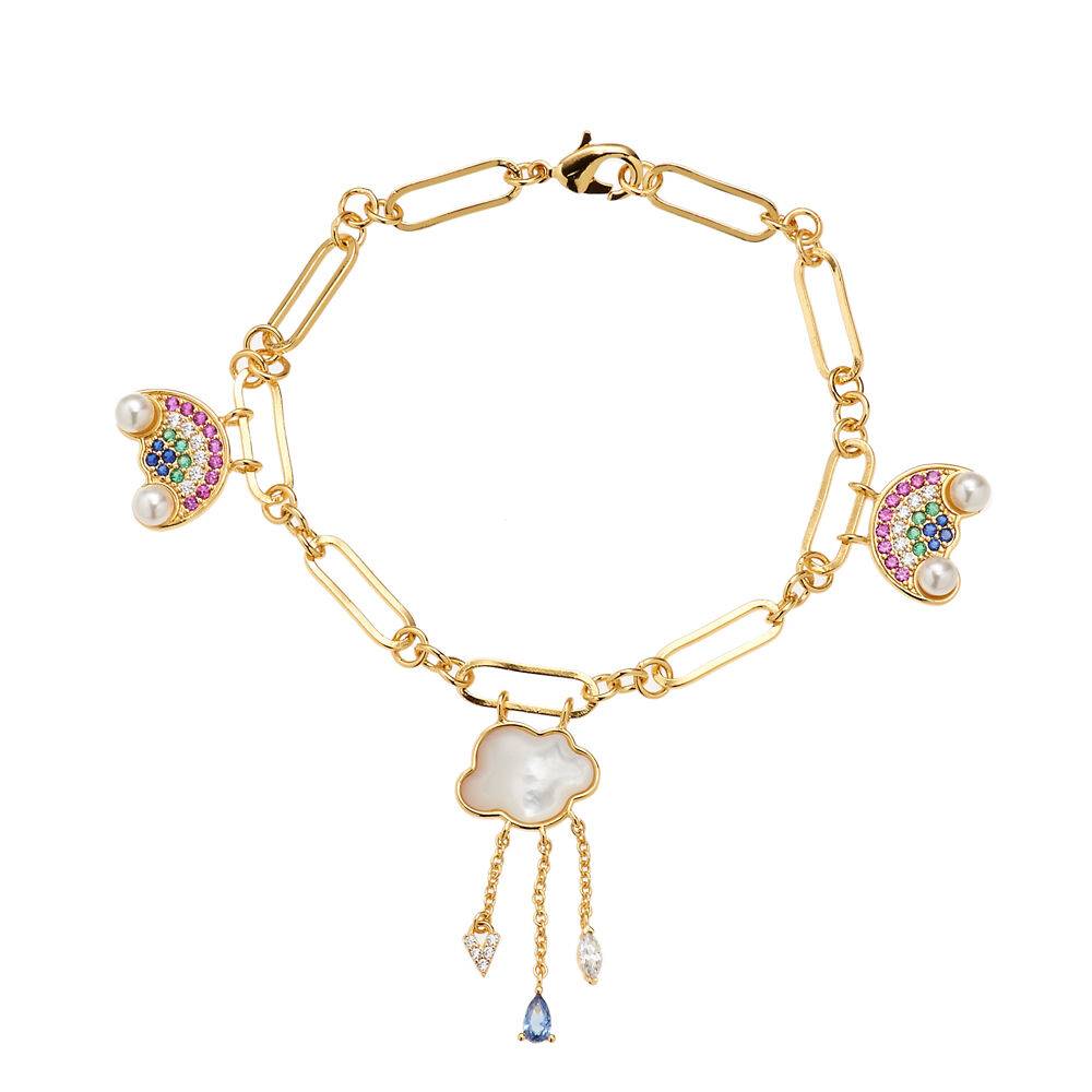 Ottaviani Bracciale dorato arcobaleno e nuvoletta c/m.pe Offerte giornaliere