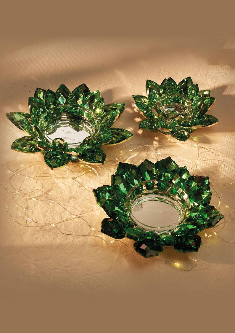 Ottaviani Candeliere "fiore di cristallo verde" Discount Store per i nuovi prodotti