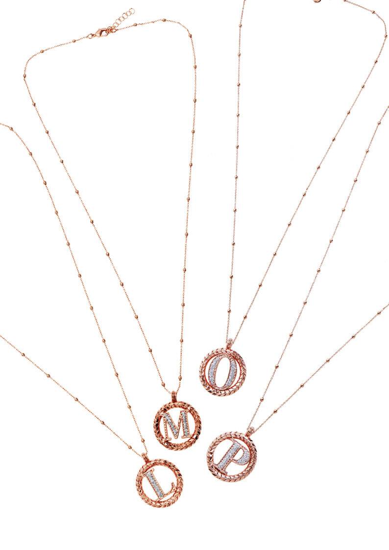 Ottaviani Collana in bronzo oro rosa con glitter argento Qualità Garantita