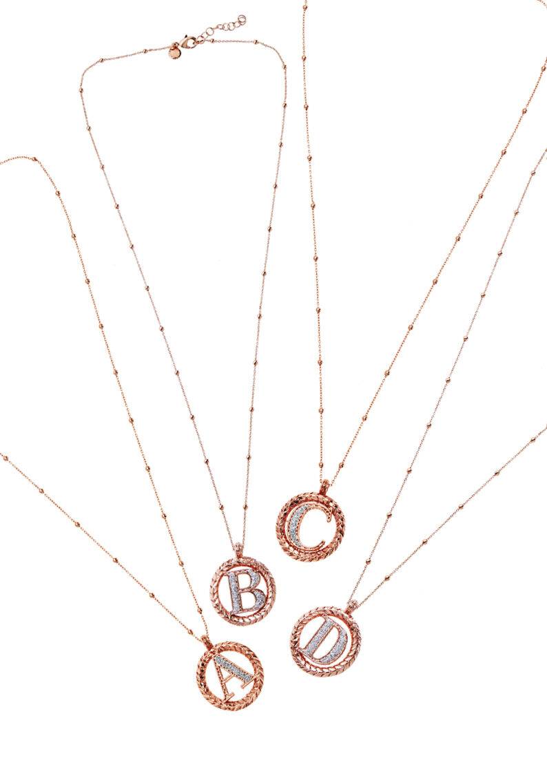 Ottaviani Collana in bronzo oro rosa con glitter argento Affare Del Giorno