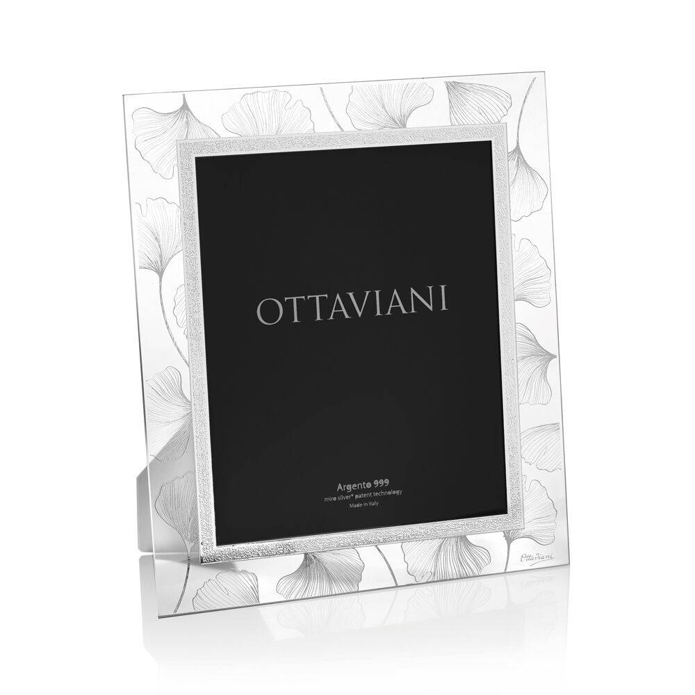 Ottaviani Portafoto in cristallo "soffio" con foglia arg Grande vendita
