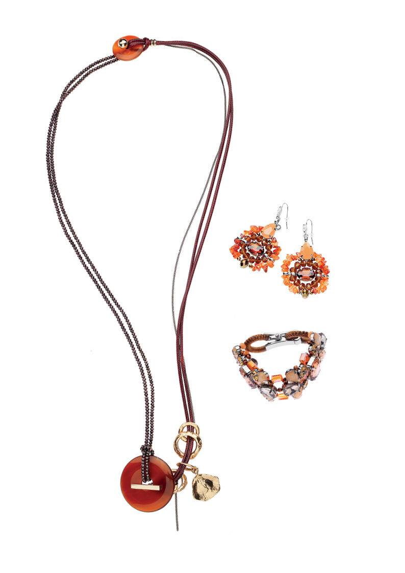 Ottaviani Bangle dorato con smalti corallo e strass Vendite stagionali