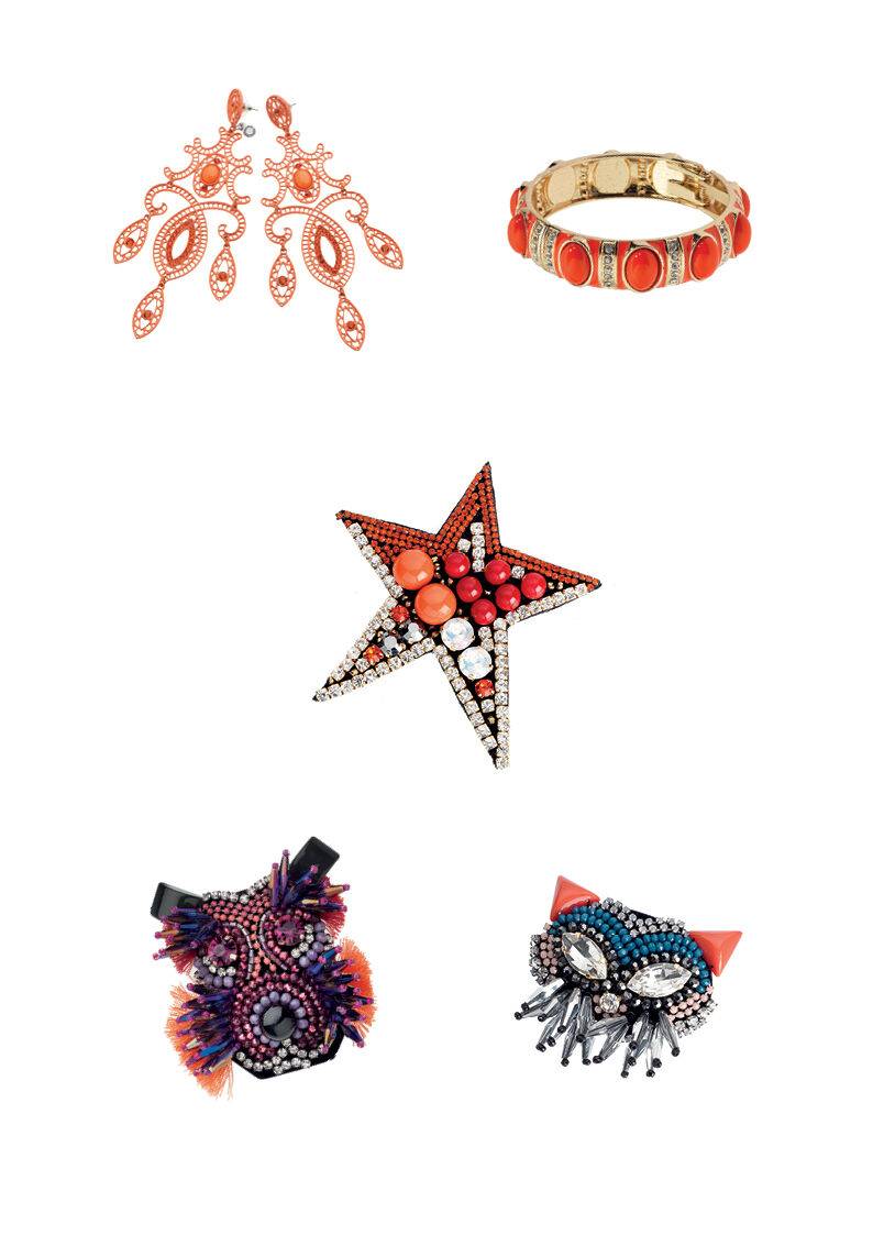 Ottaviani Bangle dorato con smalti corallo e strass Vendite stagionali