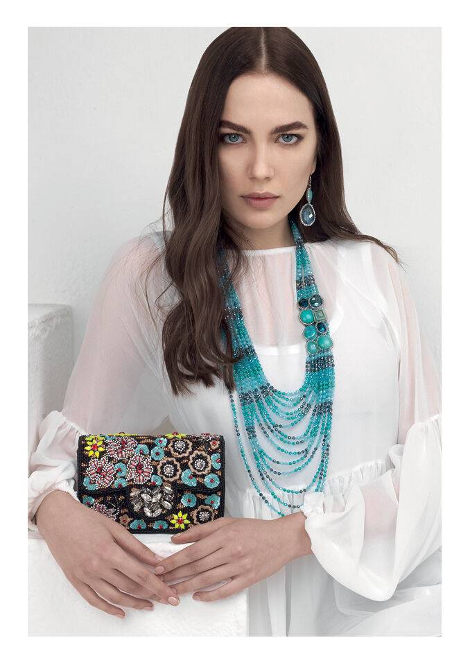 Ottaviani Clutch con ricami,cristalli,perline e strass Liquidazione