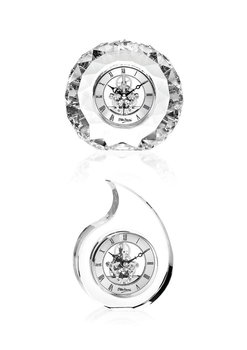 Ottaviani Orologio in cristallo h. 15,5 cm Qualità