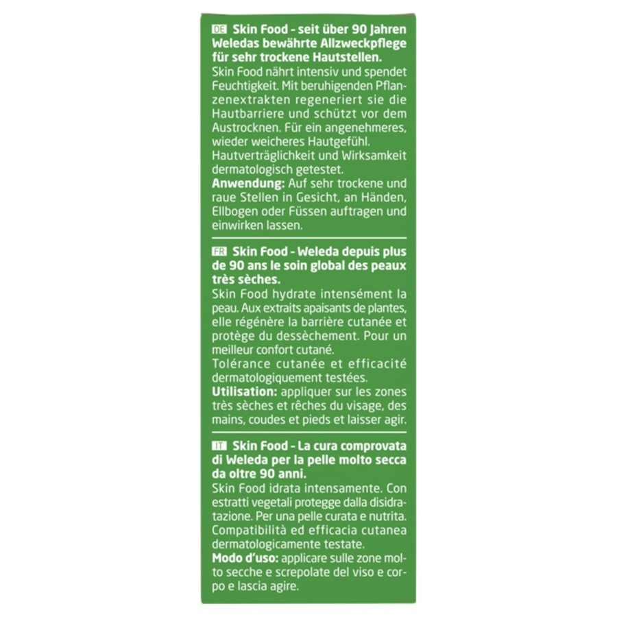 Weleda Intensive care Trattamento intensivo ricco per pelli molto secche e ruvide Skin Food Consegna Veloce