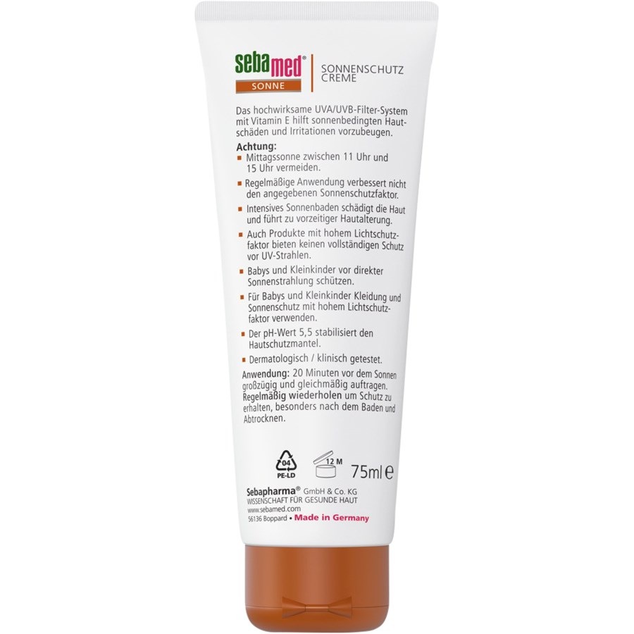 sebamed Sole e protezione Sistema di protezione solare a 4 livelli con filtro UVA/UVB Crema di protezione solare Ritorno libero