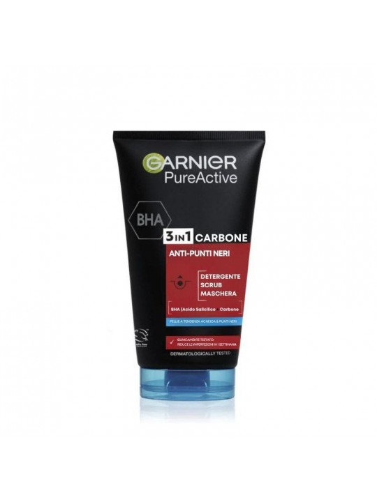 Garnier PureActive 3IN1 Carbone Scrub Detergente Anti-Punti Neri