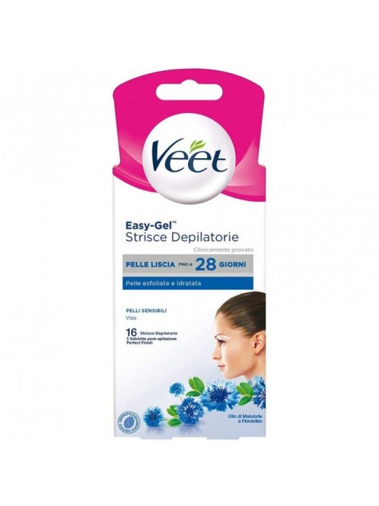 Veet Strisce Depilatorie Viso Pelli Sensibili 16 Pz