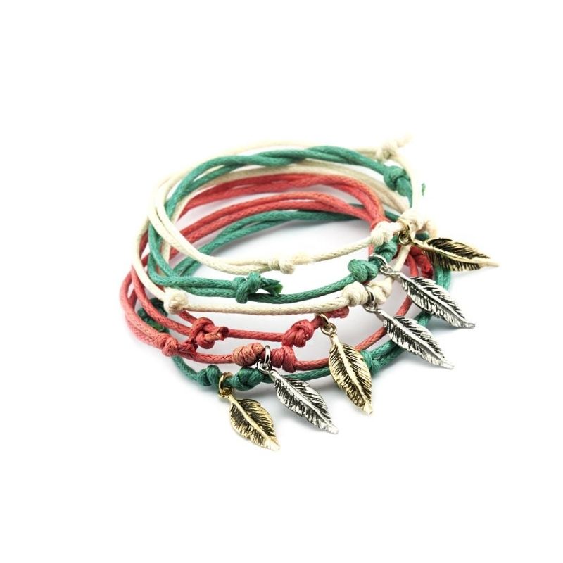 Thais Bernardes Bracciale in Cotone con Piuma Hotsell