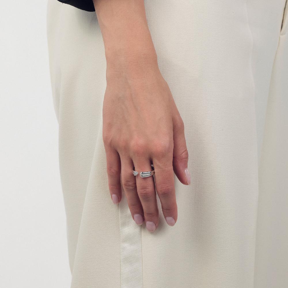 Unoaerre Anello in argento con cuori e zirconi | UNOAERRE Gioielli Saldi