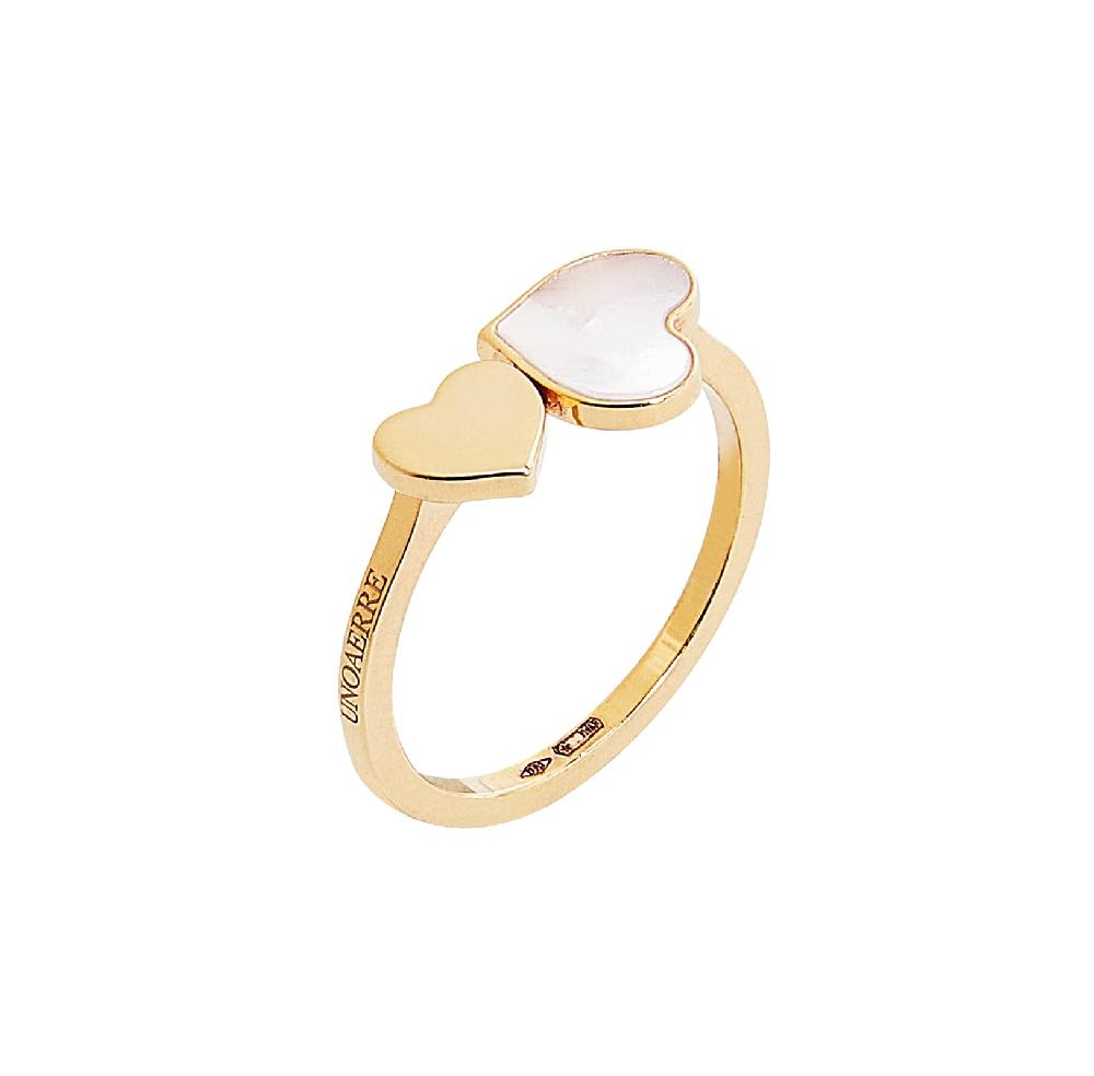 Unoaerre Anello in oro con cuori e madreperla | UNOAERRE Gioielli