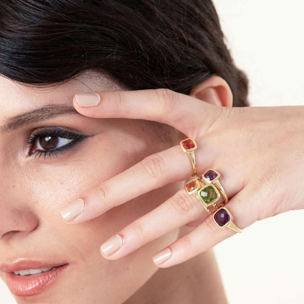 Unoaerre Anello donna argento e cristallo ametista | UNOAERRE Gioielli Italia