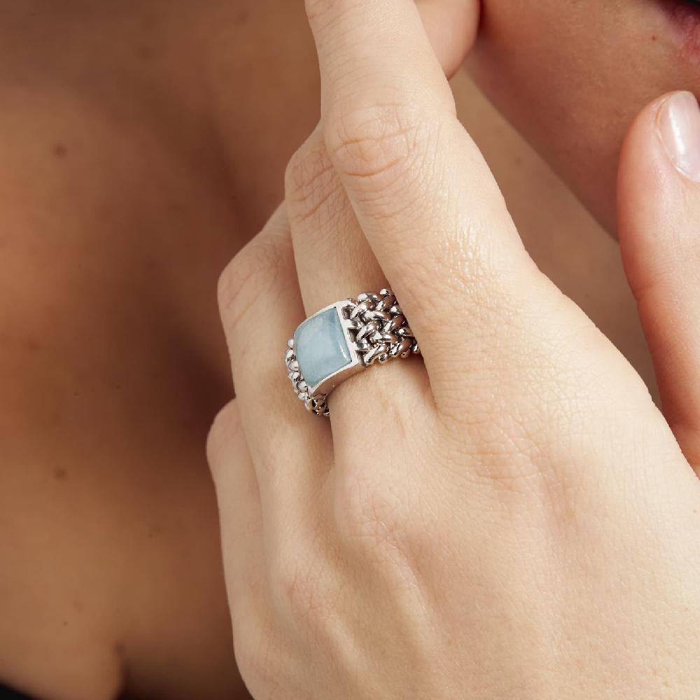 Unoaerre Anello in argento con acquamarina | UNOAERRE Gioielli Offerta natalizia