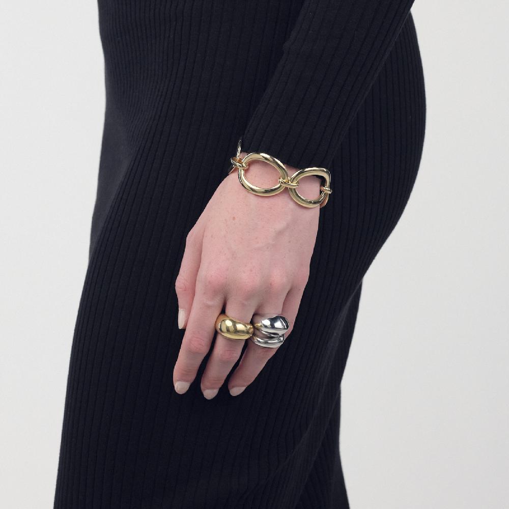 Unoaerre Bracciale catena ovale in argento dorato | UNOAERRE Gioielli Italia