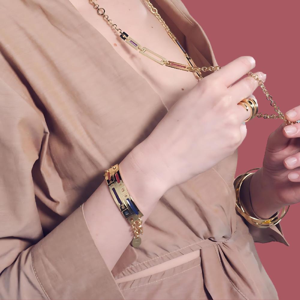 Unoaerre Bracciale in bronzo dorato e smalto colorato | UNOAERRE Gioielli Italy