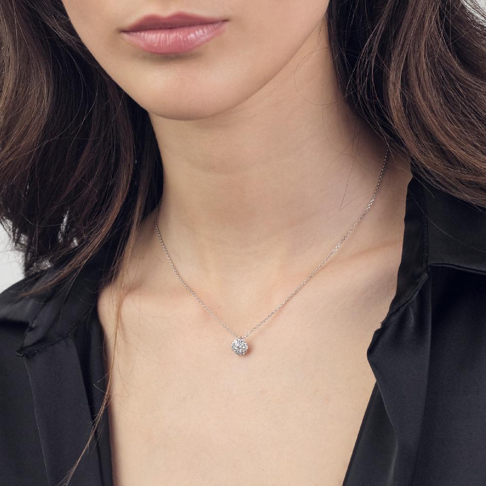 Unoaerre Collana in argento con fiore di zirconi | UNOAERRE Gioielli Affare Del Giorno