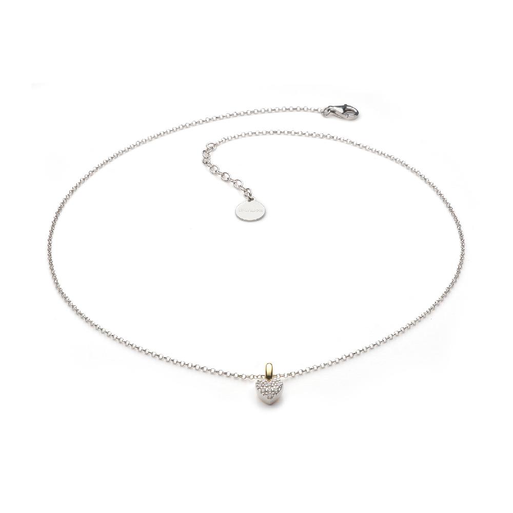 Unoaerre Collana in argento con cuore e zirconi | UNOAERRE Gioielli Nuovo